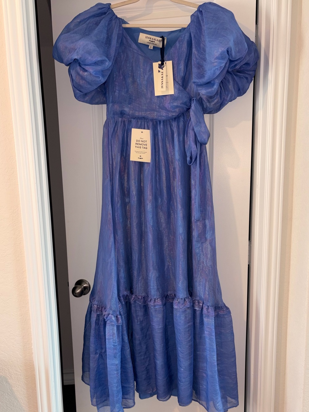 JessaKae Royal Blue Puff Sleeve Maxi Dress